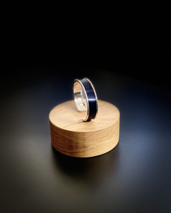 Bracelet Bleu Horizon en paille naturelle et laiton argenté – Collection Intensité Claire – Atelier Gahia