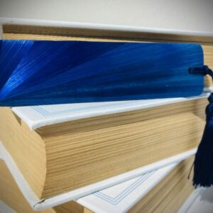 Marque-page bleu roi satiné – Atelier Gahia